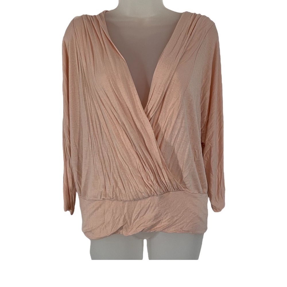 Chenault Dusy Pink Deep V Wrap Blouse Nursing